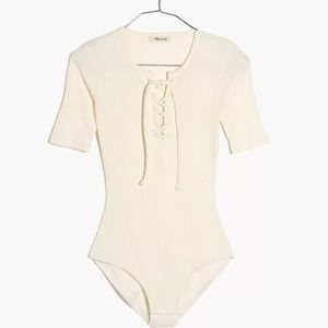 Madewell Ribber Lace-Up Bodysuit
